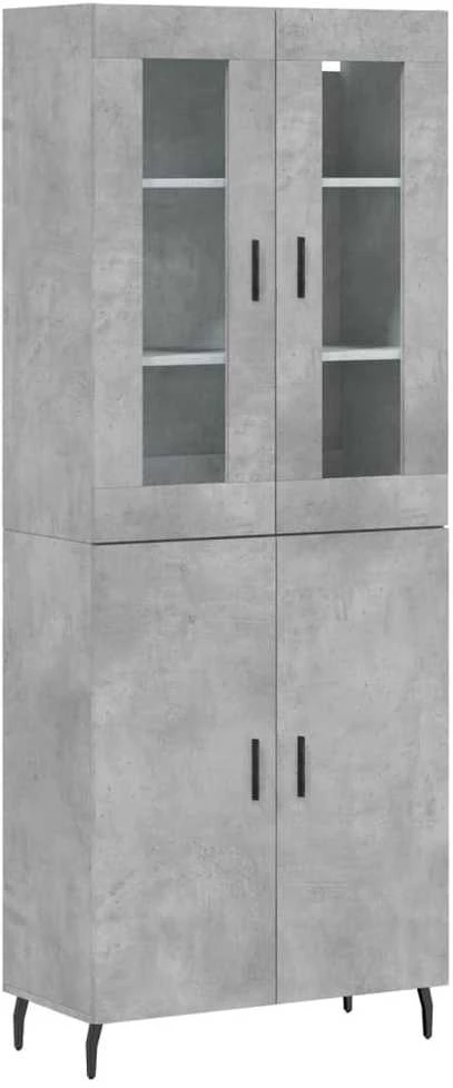 Komoda, betono pilkos spalvos, 69,5x34x180cm, apdirbta mediena