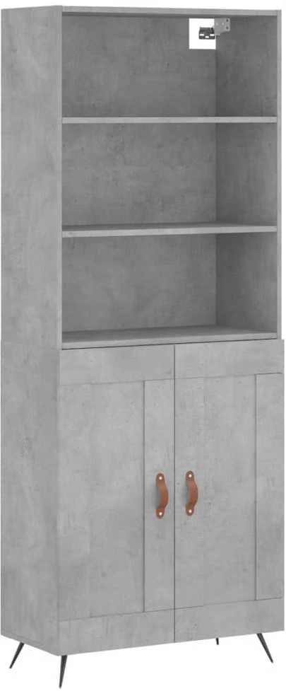 Komoda, betono pilkos spalvos, 69,5x34x180cm, apdirbta mediena