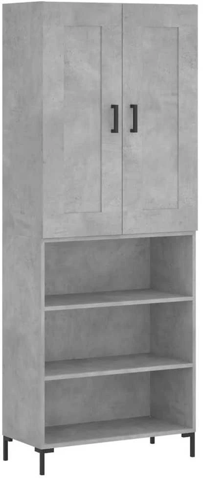 Komoda, betono pilkos spalvos, 69,5x34x180cm, apdirbta mediena