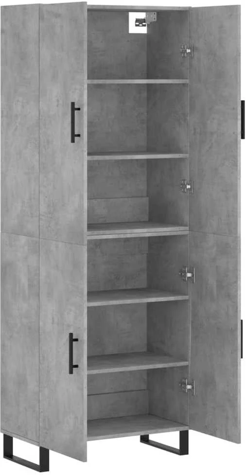 Komoda, betono pilkos spalvos, 69,5x34x180cm, apdirbta mediena