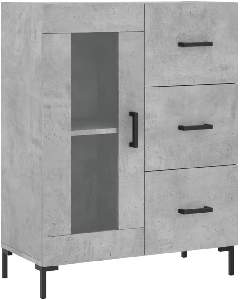 Komoda, betono pilkos spalvos, 69,5x34x180cm, apdirbta mediena