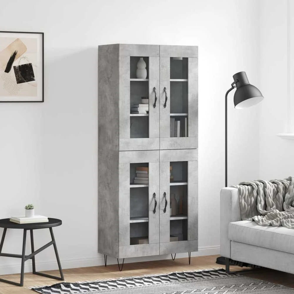 Komoda, betono pilkos spalvos, 69,5x34x180cm, apdirbta mediena