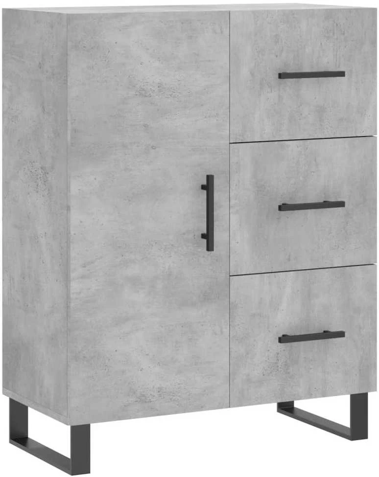 Komoda, betono pilkos spalvos, 69,5x34x180cm, apdirbta mediena