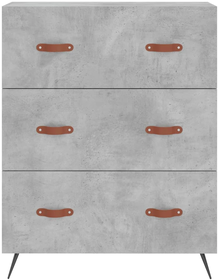 Komoda, betono pilkos spalvos, 69,5x34x180cm, apdirbta mediena
