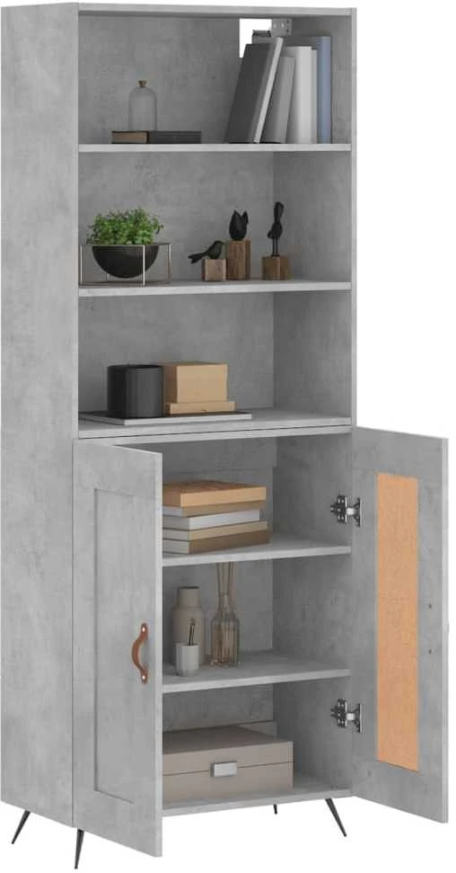 Komoda, betono pilkos spalvos, 69,5x34x180cm, apdirbta mediena