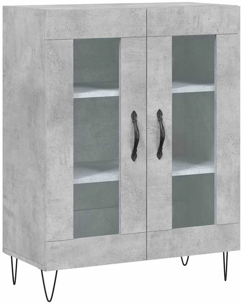 Komoda, betono pilkos spalvos, 69,5x34x180cm, apdirbta mediena