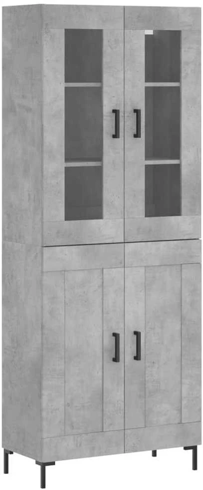 Komoda, betono pilkos spalvos, 69,5x34x180cm, apdirbta mediena