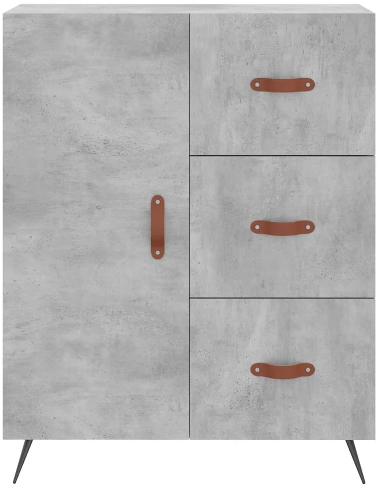 Komoda, betono pilkos spalvos, 69,5x34x180cm, apdirbta mediena