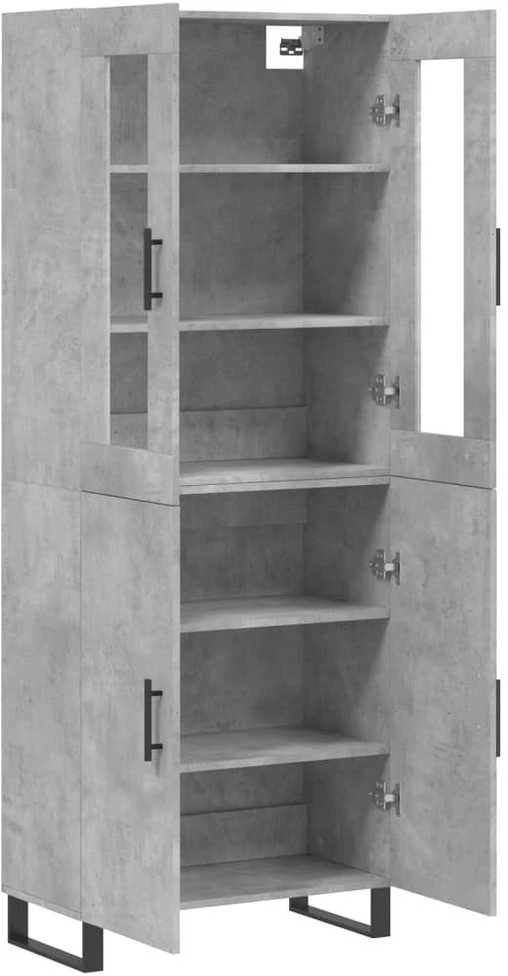 Komoda, betono pilkos spalvos, 69,5x34x180cm, apdirbta mediena
