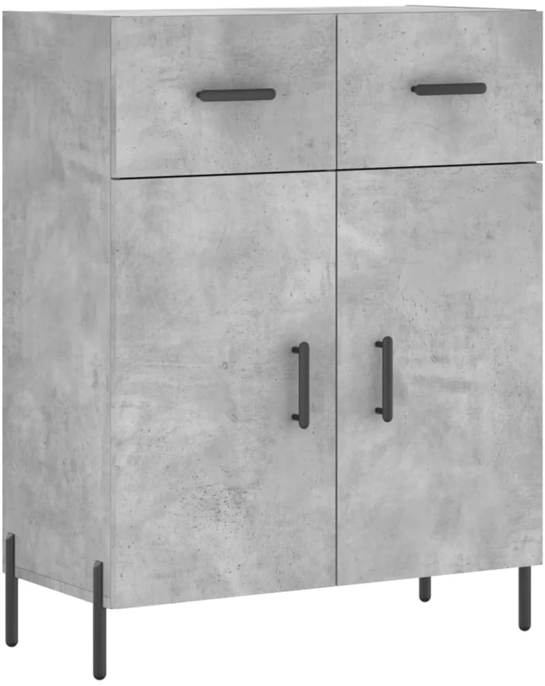 Komoda, betono pilkos spalvos, 69,5x34x180cm, apdirbta mediena