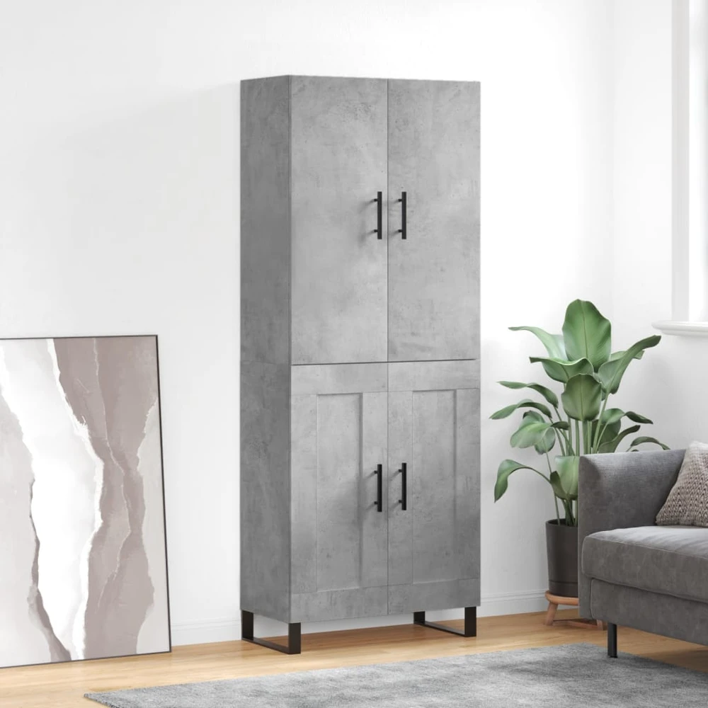Komoda, betono pilkos spalvos, 69,5x34x180cm, apdirbta mediena