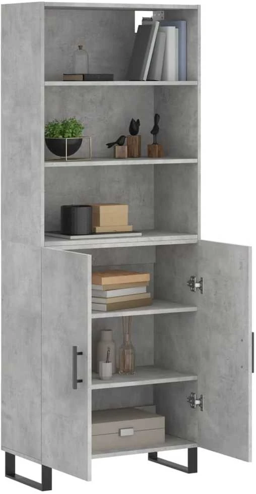 Komoda, betono pilkos spalvos, 69,5x34x180cm, apdirbta mediena
