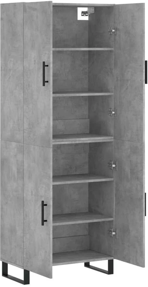 Komoda, betono pilkos spalvos, 69,5x34x180cm, apdirbta mediena