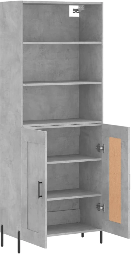 Komoda, betono pilkos spalvos, 69,5x34x180cm, apdirbta mediena