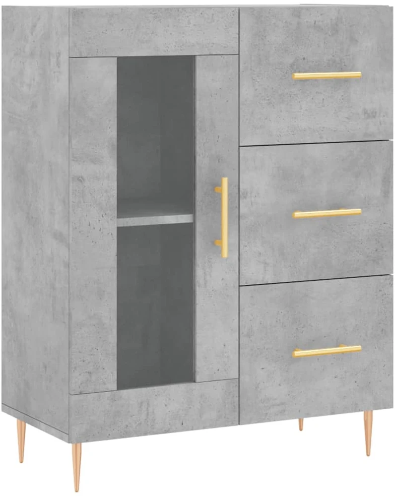 Komoda, betono pilkos spalvos, 69,5x34x180cm, apdirbta mediena