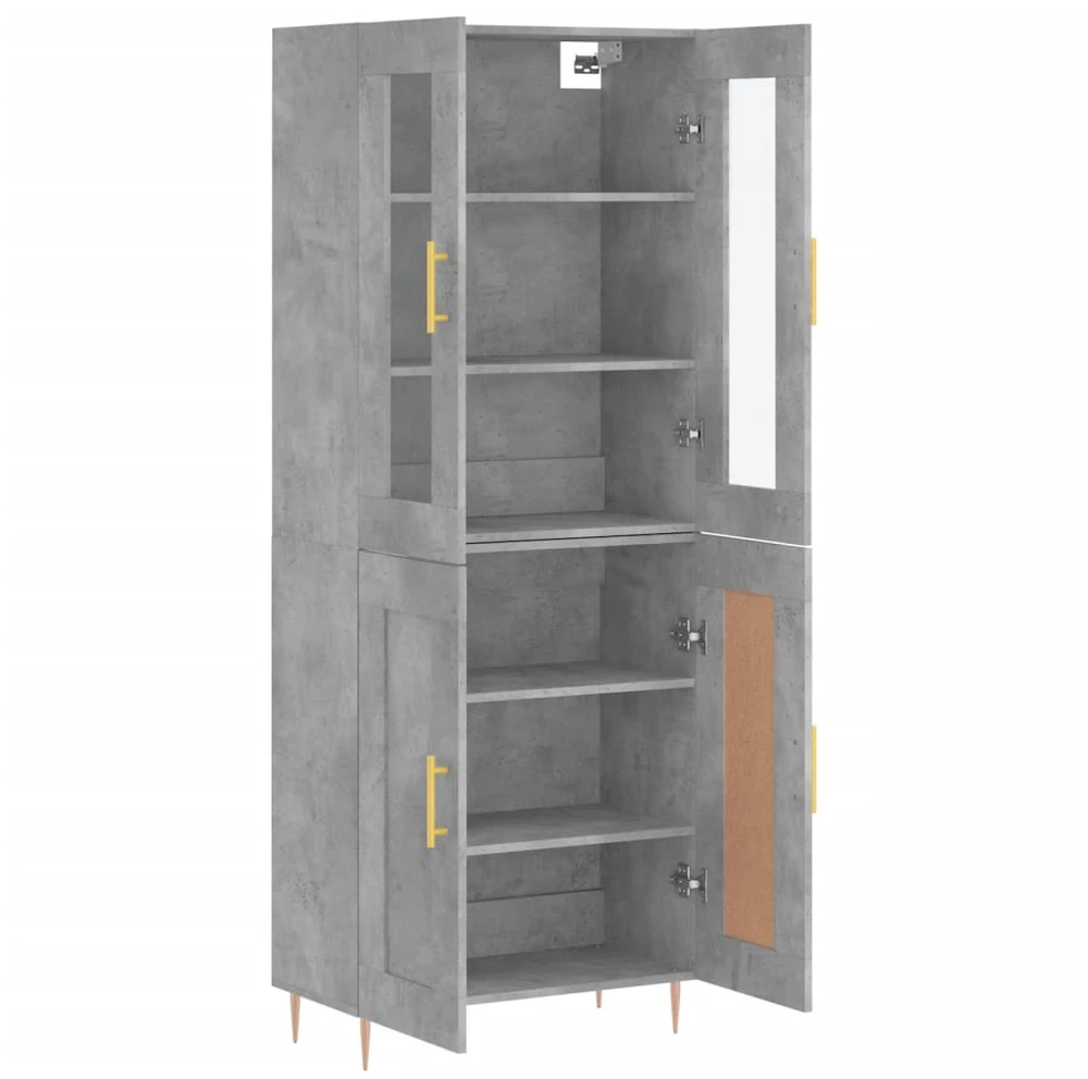 Komoda, betono pilkos spalvos, 69,5x34x180cm, apdirbta mediena