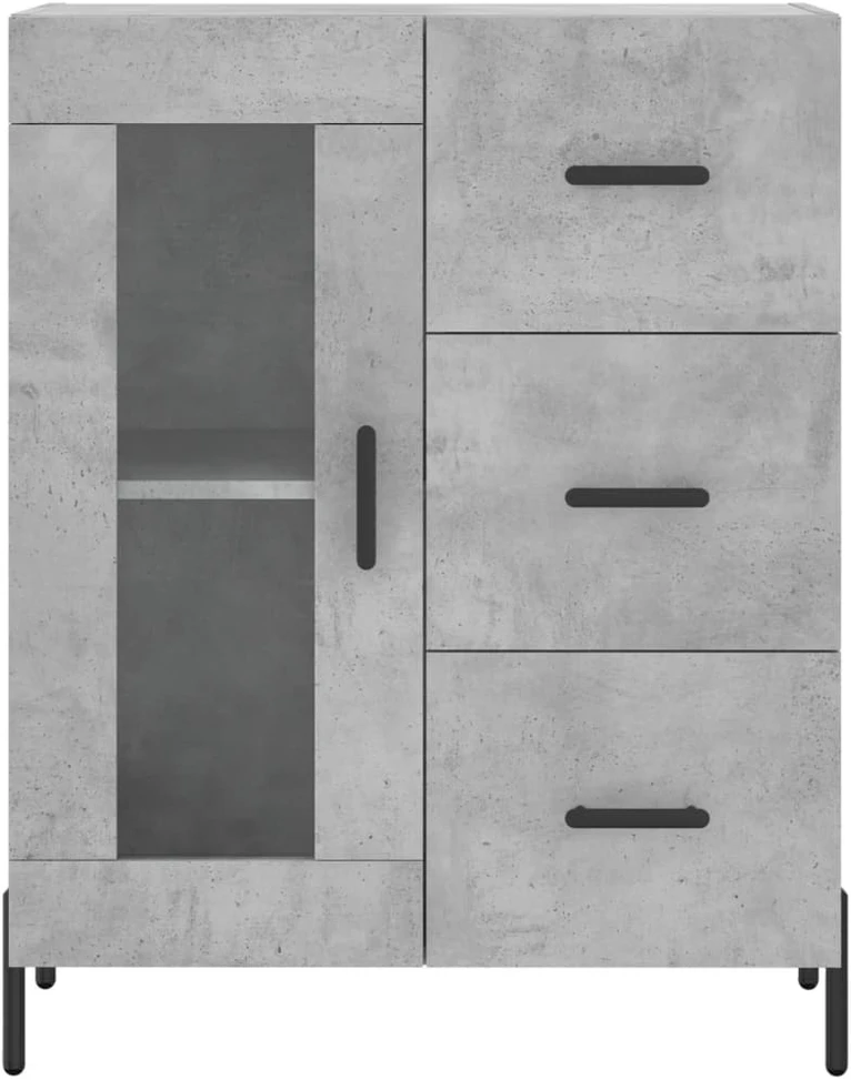 Komoda, betono pilkos spalvos, 69,5x34x180cm, apdirbta mediena