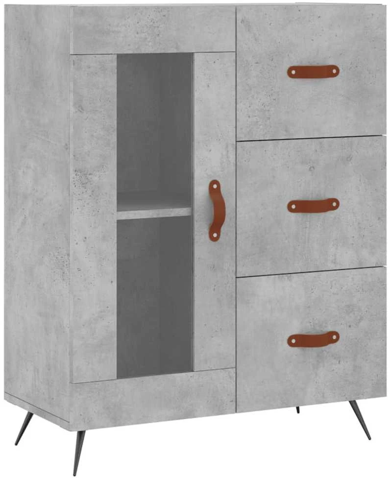 Komoda, betono pilkos spalvos, 69,5x34x180cm, apdirbta mediena