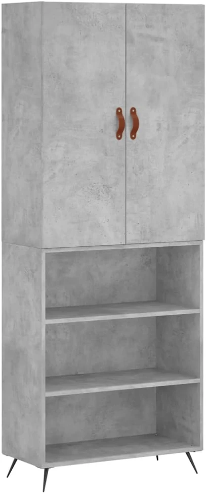 Komoda, betono pilkos spalvos, 69,5x34x180cm, apdirbta mediena