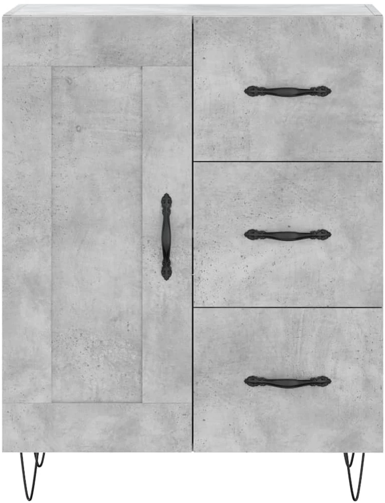 Komoda, betono pilkos spalvos, 69,5x34x180cm, apdirbta mediena