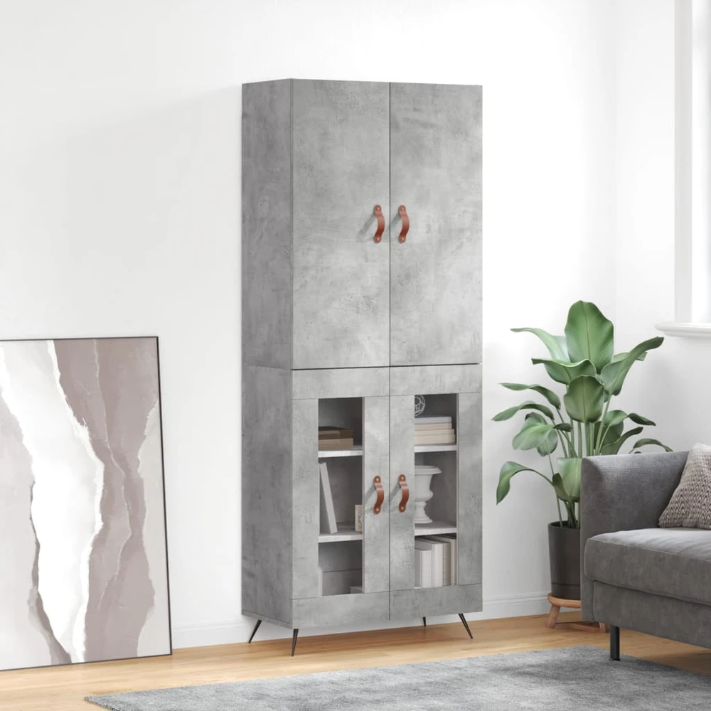 Komoda, betono pilkos spalvos, 69,5x34x180cm, apdirbta mediena