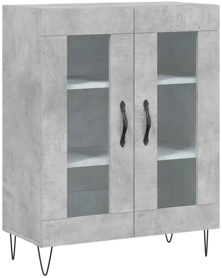 Komoda, betono pilkos spalvos, 69,5x34x180cm, apdirbta mediena