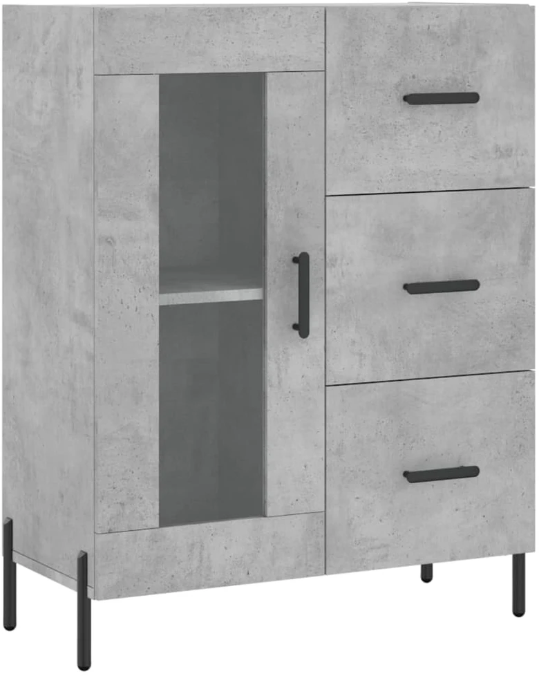 Komoda, betono pilkos spalvos, 69,5x34x180cm, apdirbta mediena