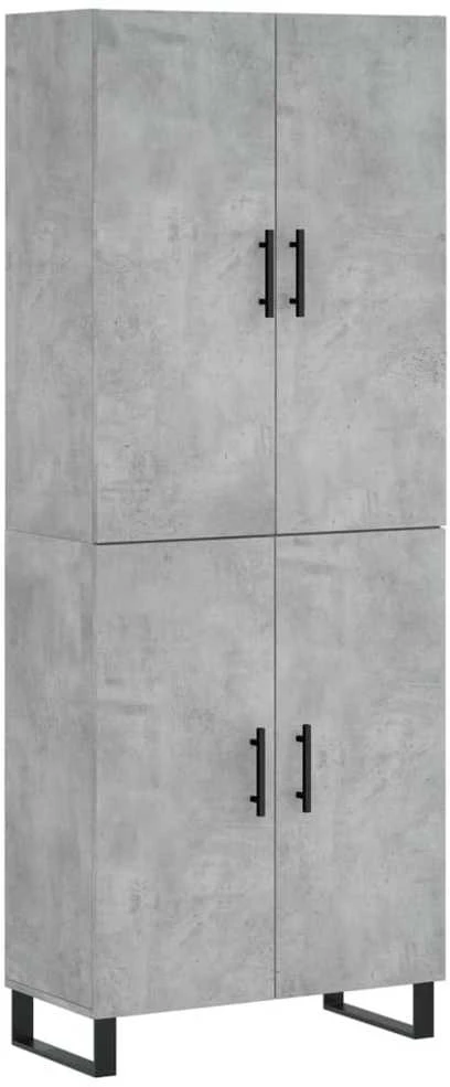 Komoda, betono pilkos spalvos, 69,5x34x180cm, apdirbta mediena