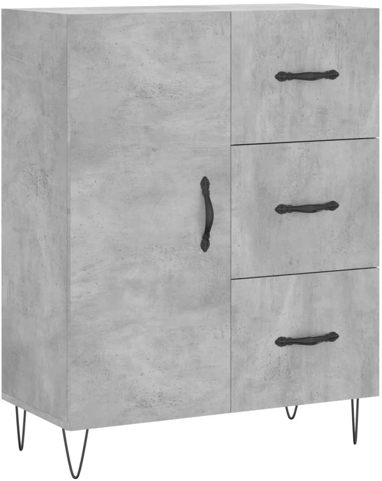 Komoda, betono pilkos spalvos, 69,5x34x180cm, apdirbta mediena