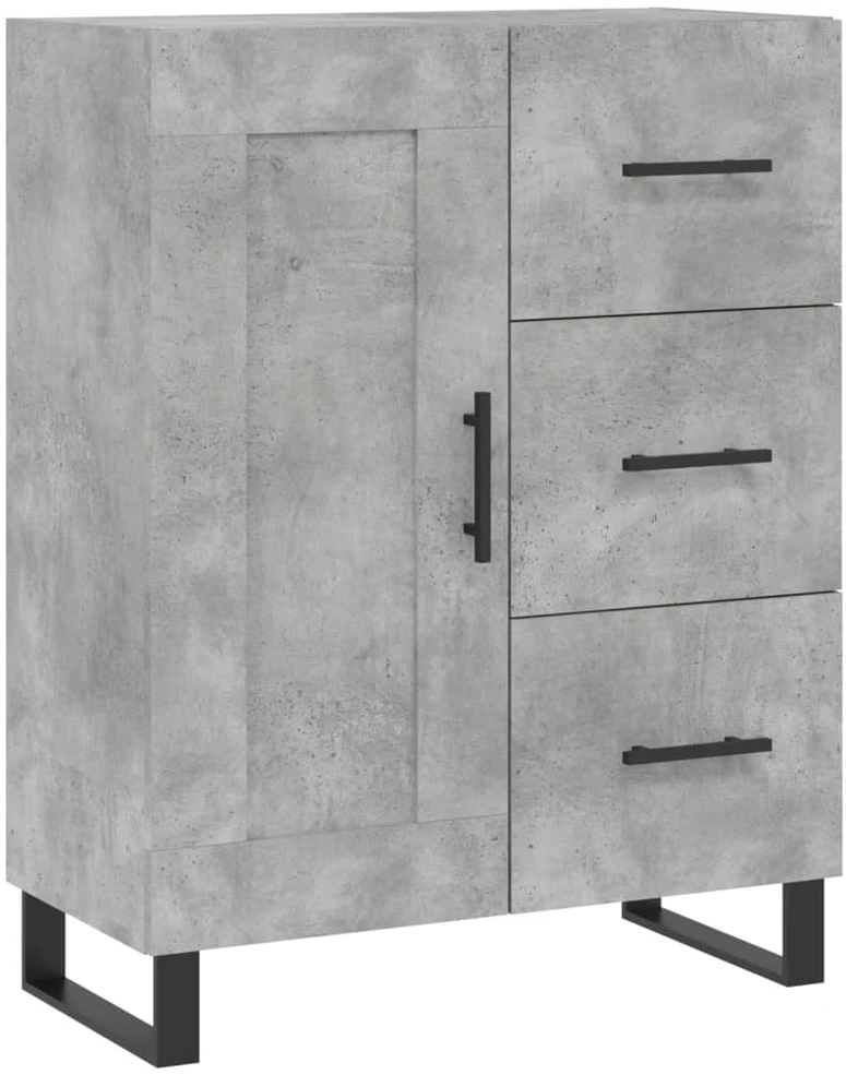 Komoda, betono pilkos spalvos, 69,5x34x180cm, apdirbta mediena
