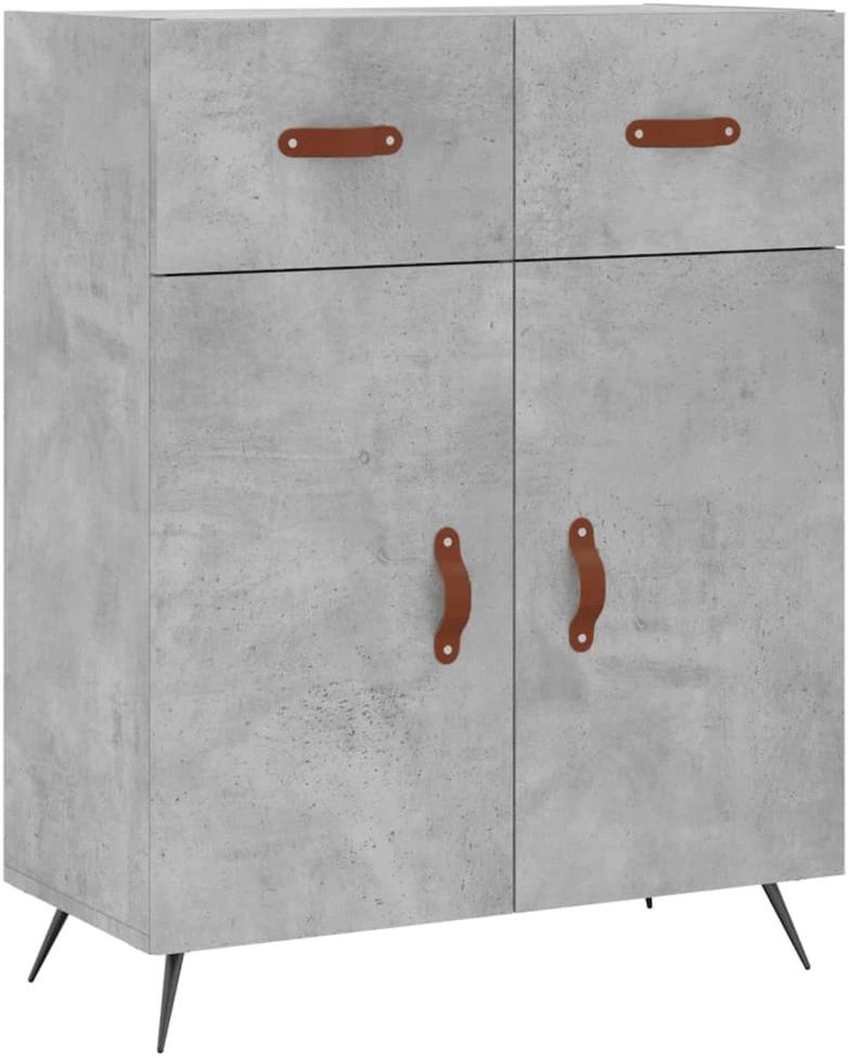 Komoda, betono pilkos spalvos, 69,5x34x180cm, apdirbta mediena