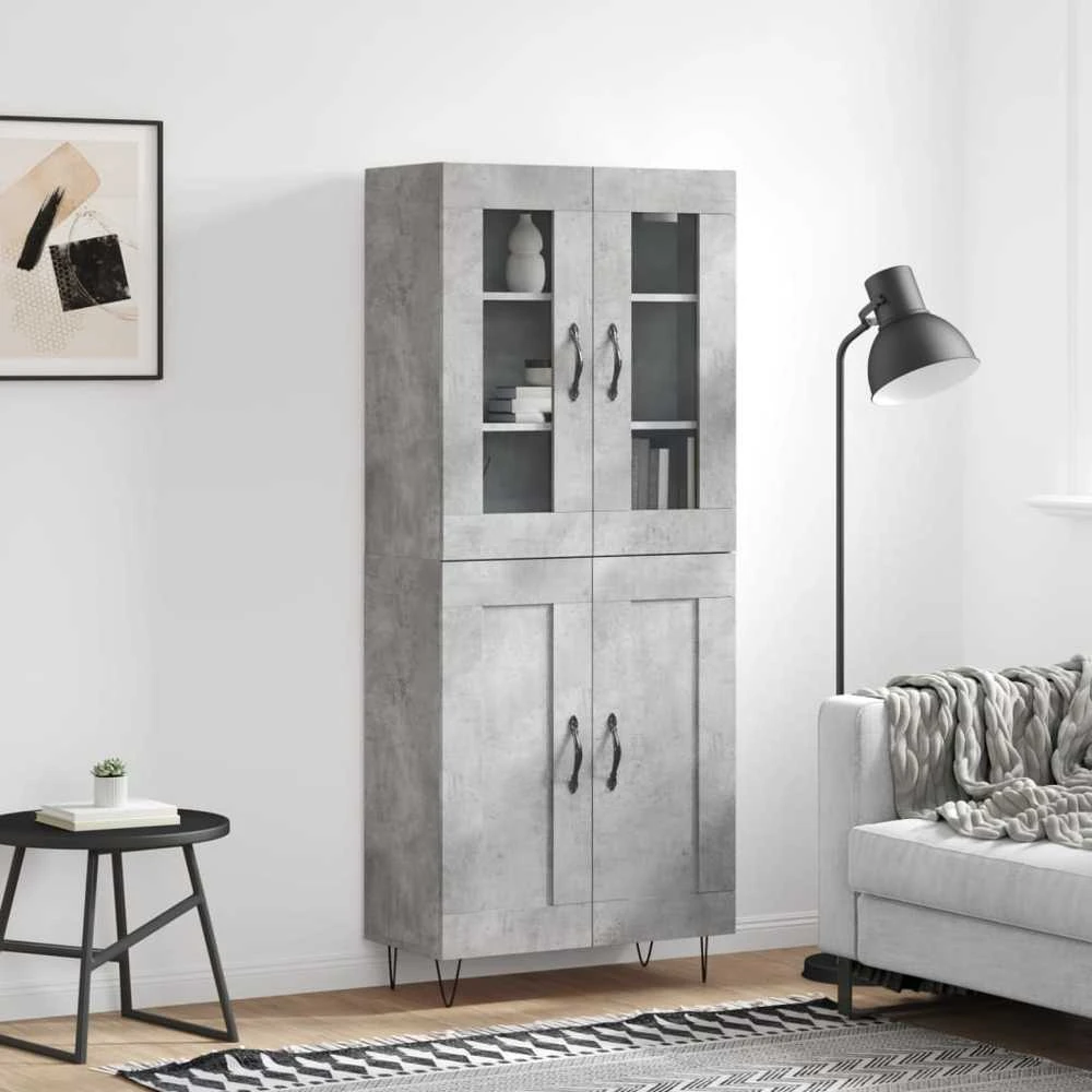 Komoda, betono pilkos spalvos, 69,5x34x180cm, apdirbta mediena