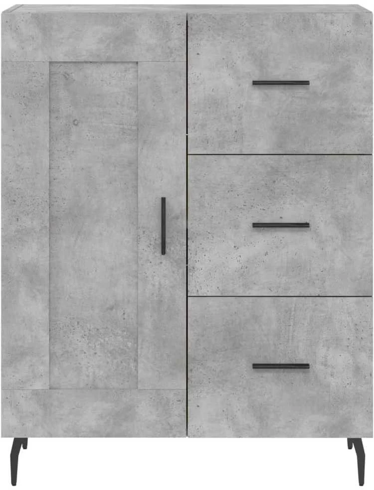 Komoda, betono pilkos spalvos, 69,5x34x180cm, apdirbta mediena