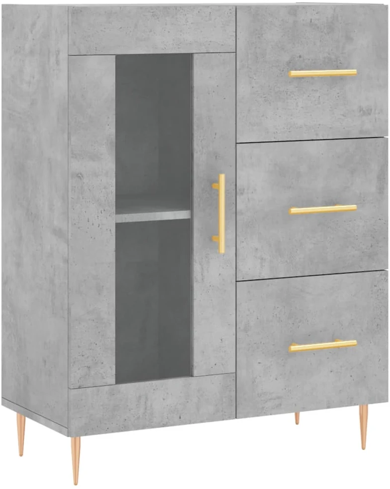Komoda, betono pilkos spalvos, 69,5x34x180cm, apdirbta mediena