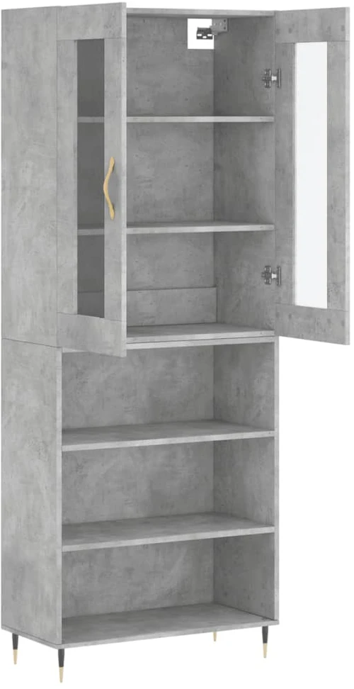 Komoda, betono pilkos spalvos, 69,5x34x180cm, apdirbta mediena