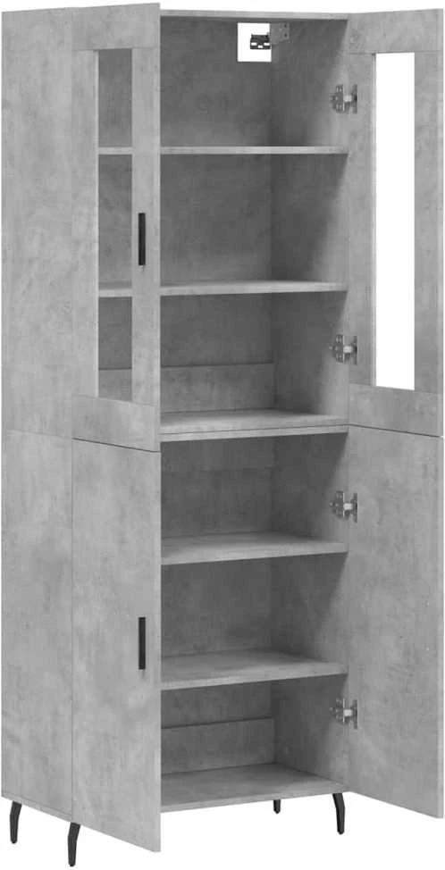 Komoda, betono pilkos spalvos, 69,5x34x180cm, apdirbta mediena