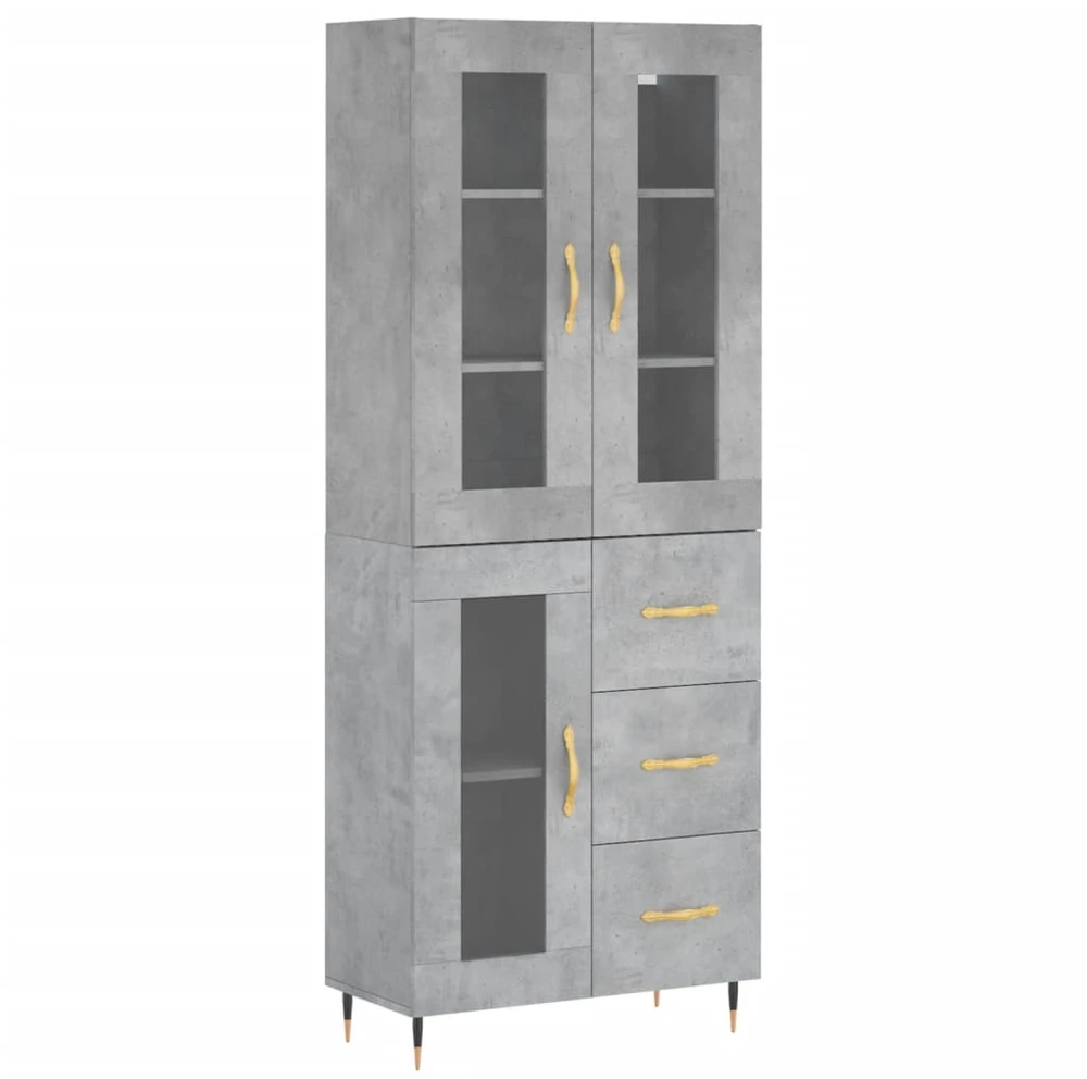 Komoda, betono pilkos spalvos, 69,5x34x180cm, apdirbta mediena
