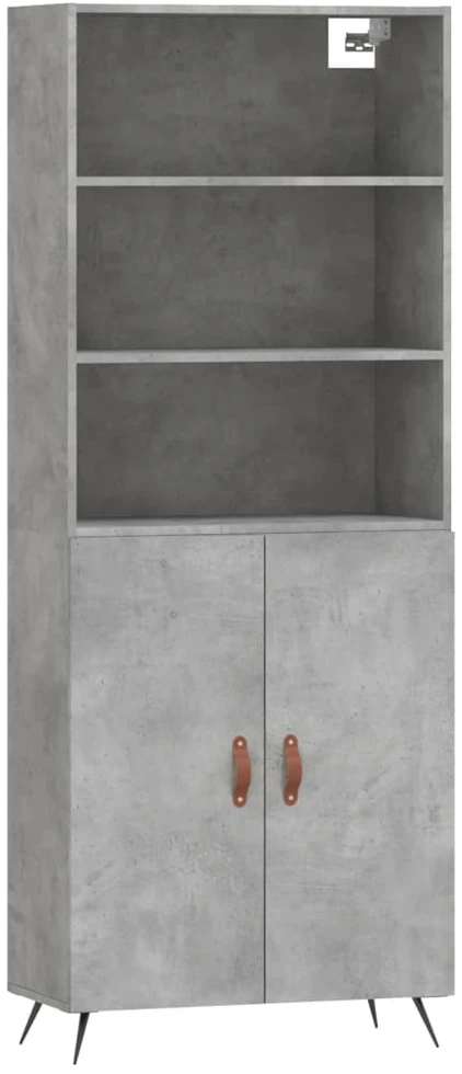 Komoda, betono pilkos spalvos, 69,5x34x180cm, apdirbta mediena