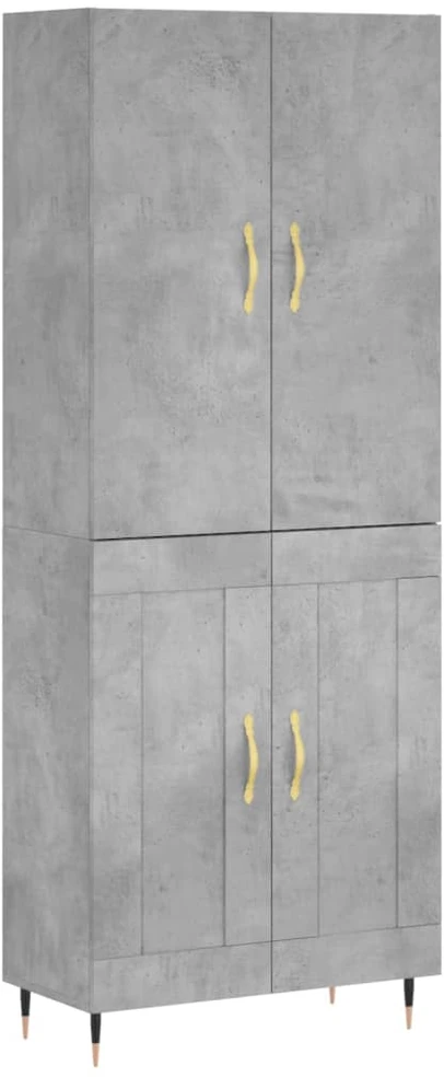 Komoda, betono pilkos spalvos, 69,5x34x180cm, apdirbta mediena