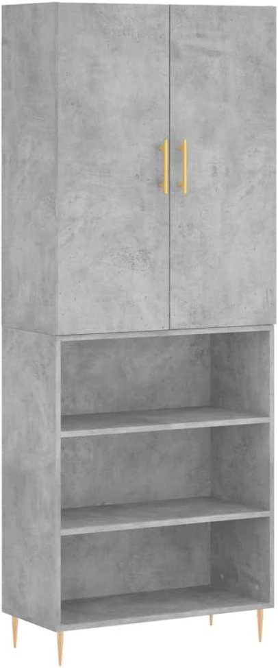 Komoda, betono pilkos spalvos, 69,5x34x180cm, apdirbta mediena