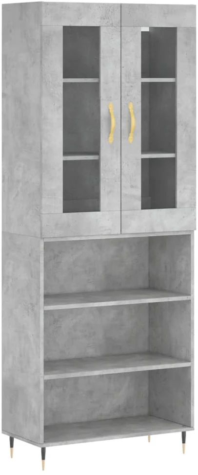 Komoda, betono pilkos spalvos, 69,5x34x180cm, apdirbta mediena