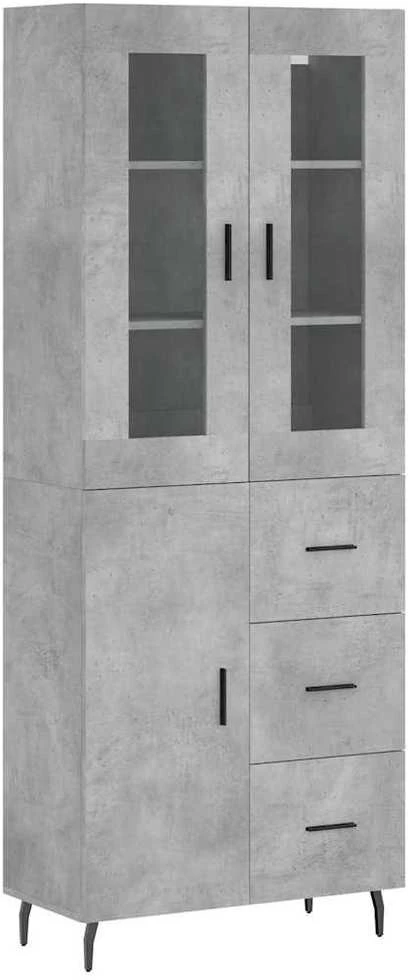 Komoda, betono pilkos spalvos, 69,5x34x180cm, apdirbta mediena