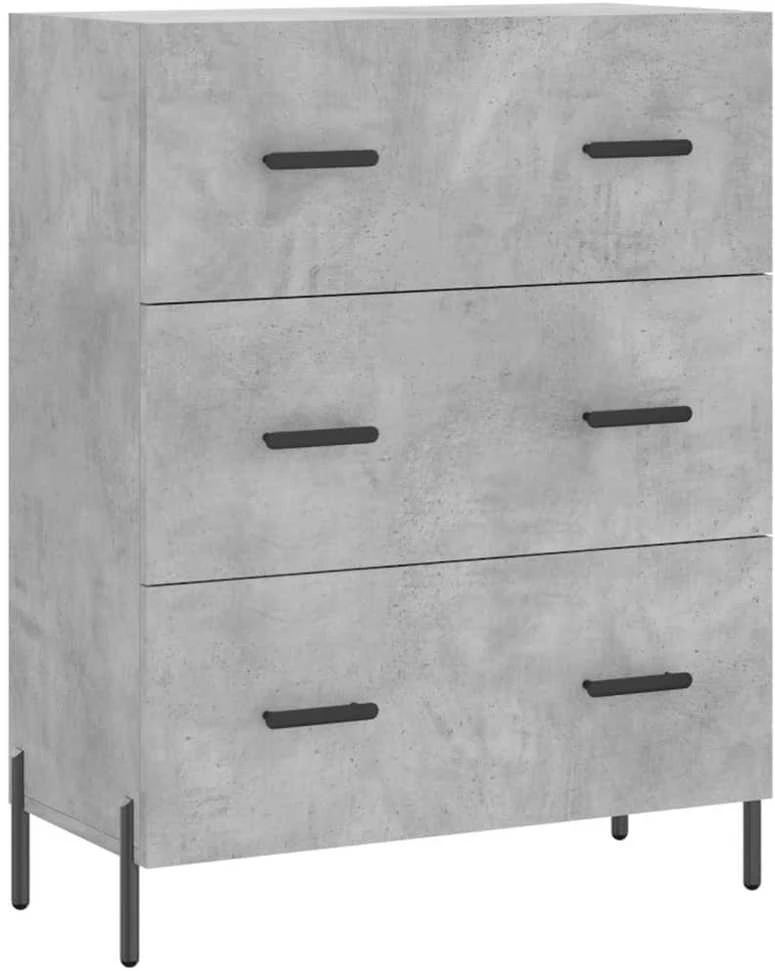 Komoda, betono pilkos spalvos, 69,5x34x180cm, apdirbta mediena