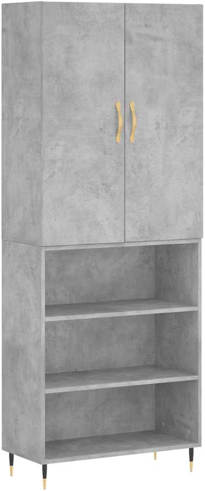 Komoda, betono pilkos spalvos, 69,5x34x180cm, apdirbta mediena