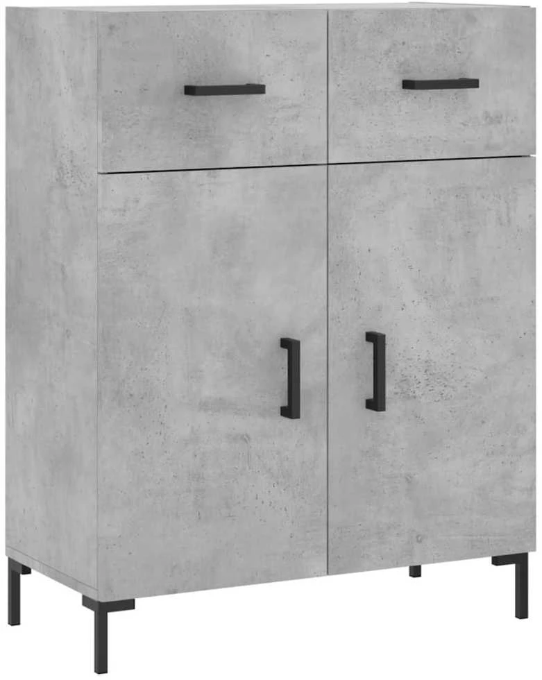 Komoda, betono pilkos spalvos, 69,5x34x180cm, apdirbta mediena