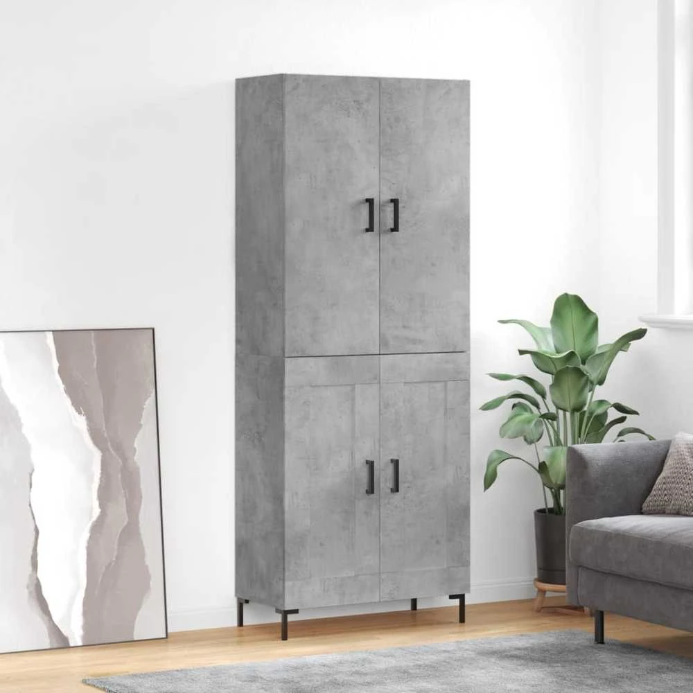 Komoda, betono pilkos spalvos, 69,5x34x180cm, apdirbta mediena