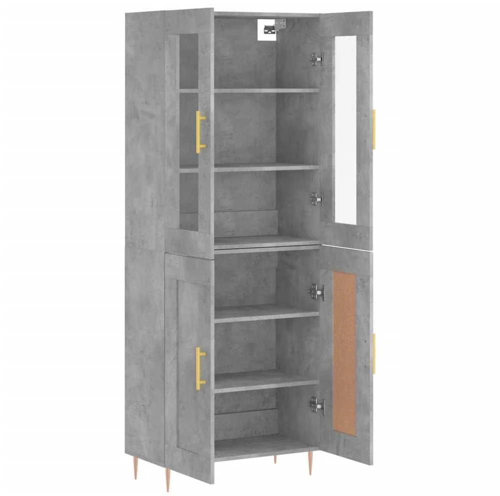 Komoda, betono pilkos spalvos, 69,5x34x180cm, apdirbta mediena