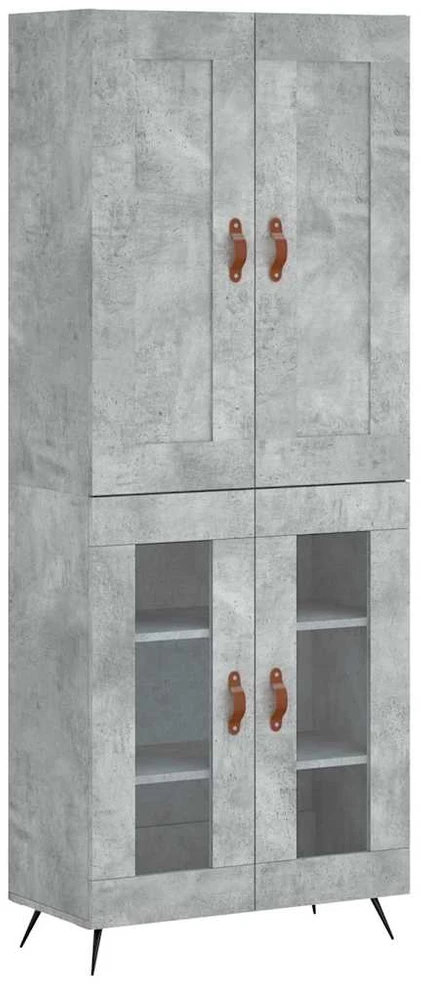 Komoda, betono pilkos spalvos, 69,5x34x180cm, apdirbta mediena