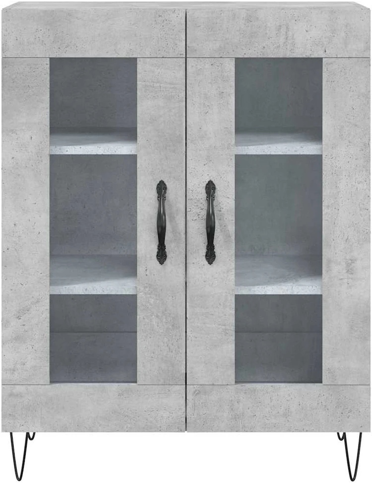 Komoda, betono pilkos spalvos, 69,5x34x180cm, apdirbta mediena