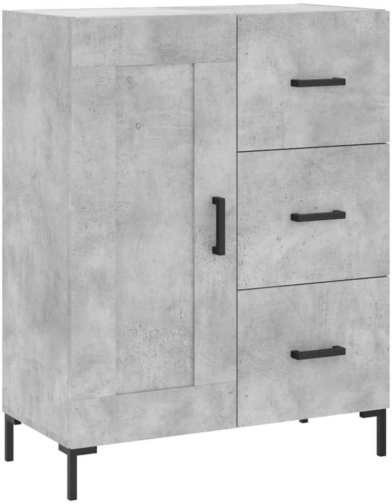 Komoda, betono pilkos spalvos, 69,5x34x180cm, apdirbta mediena